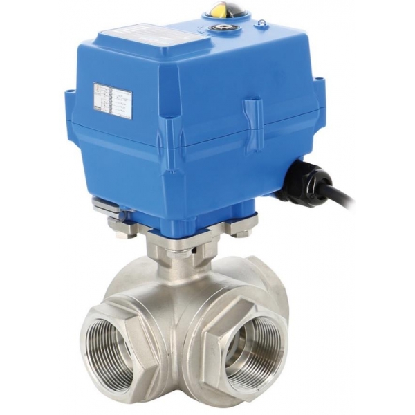780 + TCR - Robinet sfera 3 cai inox cu actionare electrica TCR PN40
