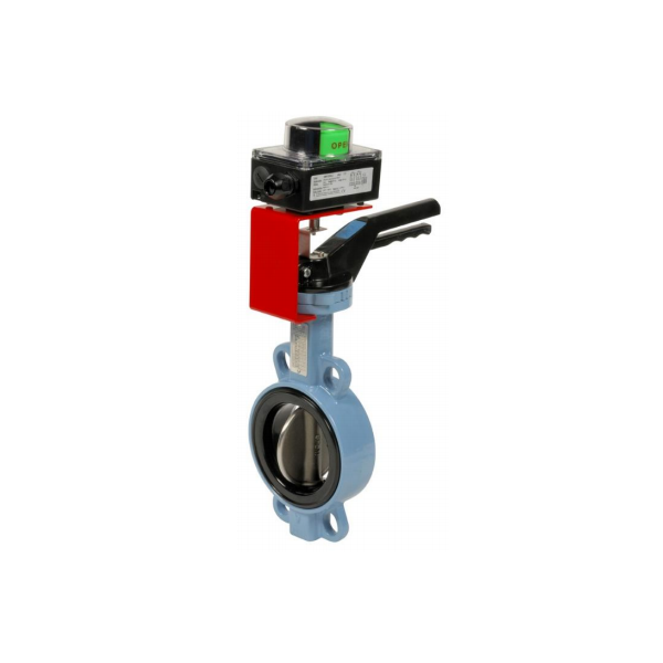 1150 SF – Robinet Fluture Wafer Corp Fonta Ductila Clapa Fonta Nichelata Garnitura EPDM Cu Pozitioner SF012