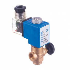 2090 - Ventil electromagnetic abur normal inchis cu actionare manuala