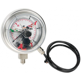 1617S - Manometre total inox cu contacte electrice