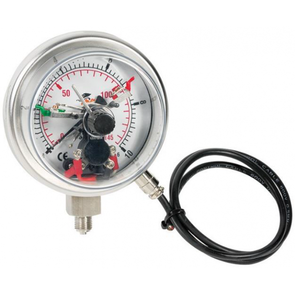 1617S - Manometre total inox cu contacte electrice
