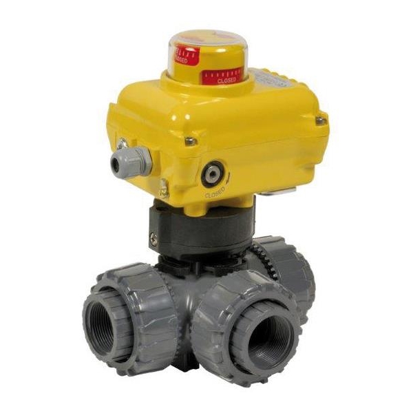 5200 - Robinet sfera 3 cai PVC-U -cu actionare electrica